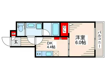 ジェイステージ西葛西(1DK/2階)の間取り写真