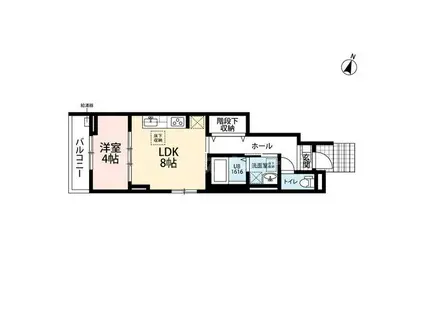 1LIFE(1LDK/1階)の間取り写真