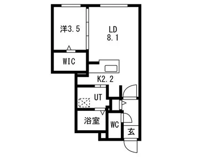 リッツグランデ八軒(1LDK/3階)の間取り写真