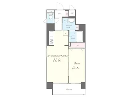 フェリーチェ難波(1LDK/8階)の間取り写真