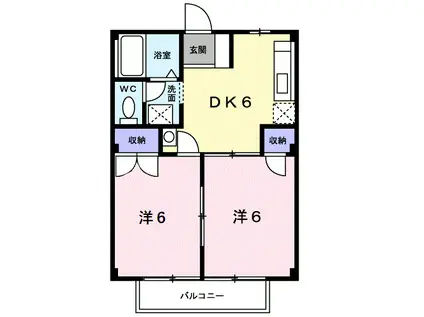 ソレイユ365(2DK/2階)の間取り写真