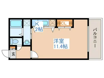 モンターニュアボール(1K/4階)の間取り写真