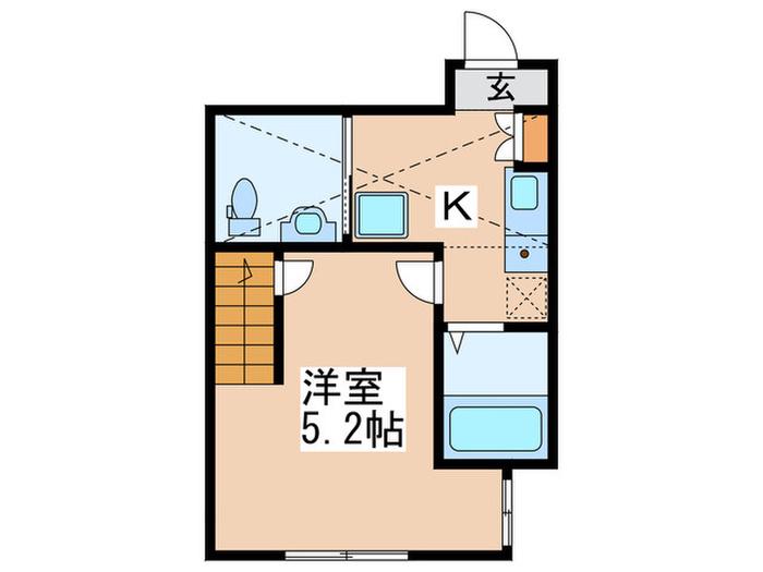 オアゾ相模原矢部(1K/1階)の間取り写真