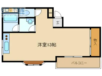 パラシオ中小路(ワンルーム/2階)の間取り写真