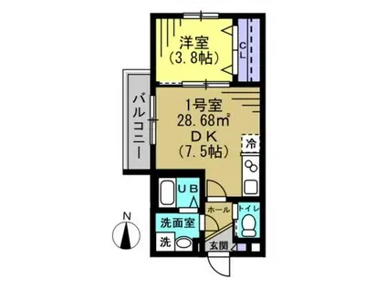 AJ新小岩ノースII(1DK/3階)の間取り写真
