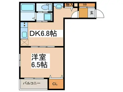 カサデルソルVI(1DK/3階)の間取り写真