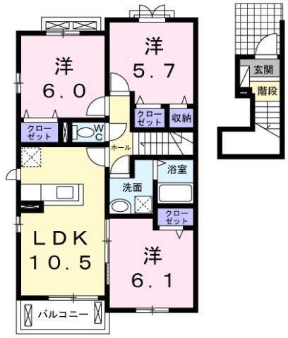 ル・グラン矢三 I(3LDK/2階)の間取り写真