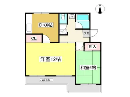 コーポ宮成(2DK/4階)の間取り写真