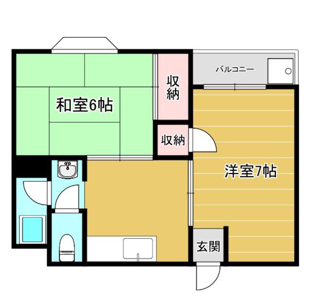 登町ハイツ(2K/2階)の間取り写真