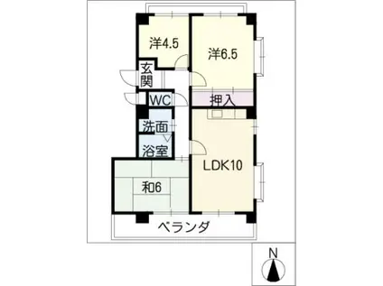 第二佐久間ビル(3LDK/3階)の間取り写真