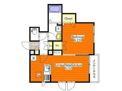 メゾン・ド・サクラ(1LDK/1階)の間取り写真