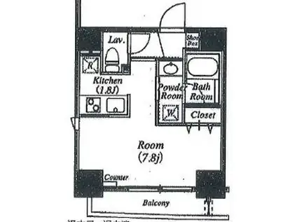 ブランシエル三田(ワンルーム/6階)の間取り写真