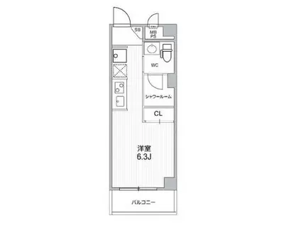 コスモリード四谷三丁目(ワンルーム/4階)の間取り写真