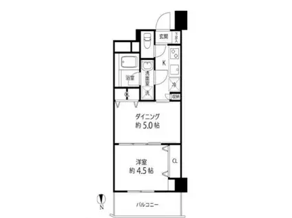 DUO STAGE白金高輪 デュオステージ白金高輪(1DK/7階)の間取り写真