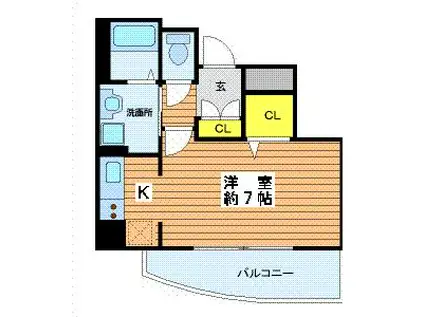 エスライズ天満パークサイド(ワンルーム/10階)の間取り写真