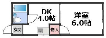 クレインズマンション(1DK/3階)の間取り写真