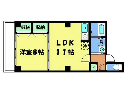 QUINTO五条烏丸(1LDK/5階)の間取り写真