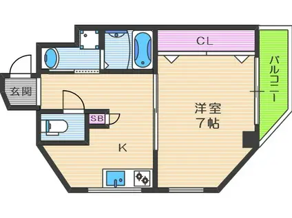 メゾンドアヴェルIII(1K/3階)の間取り写真