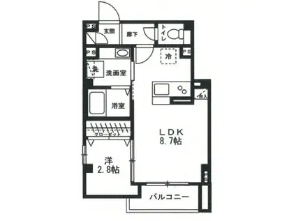 パレス稲毛(1LDK/2階)の間取り写真