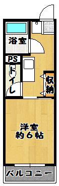 COMFORT 恵(1K/2階)の間取り写真