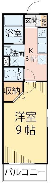 ラヴィータ原町(1K/1階)の間取り写真