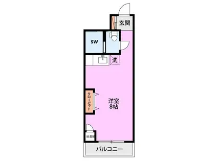 トーカンマンション医学町(ワンルーム/7階)の間取り写真
