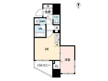 マイナビSTAY芝パークハイツ(1DK/4階)の間取り写真