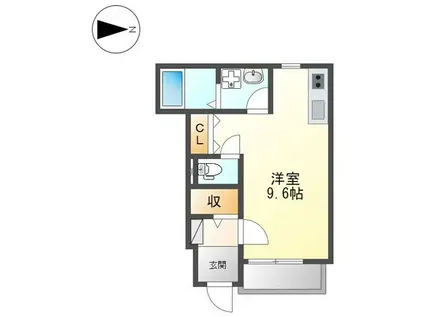 ラティール桜(ワンルーム/1階)の間取り写真