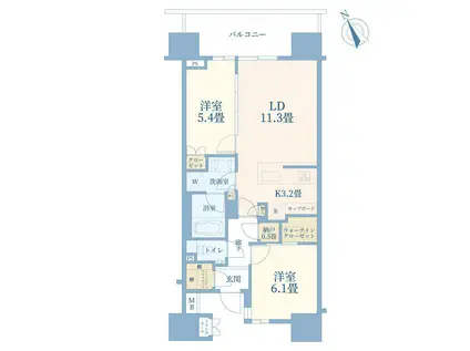 ザ・ガーデンテラス目黒(2LDK/19階)の間取り写真