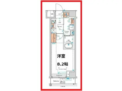 ジェノヴィア南千住VIII(1K/7階)の間取り写真