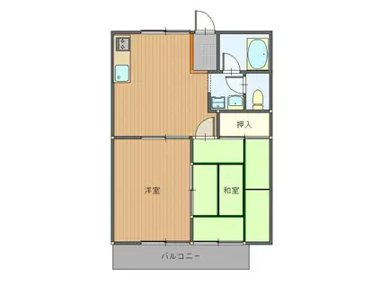 コーポサンライヅI(2DK/1階)の間取り写真