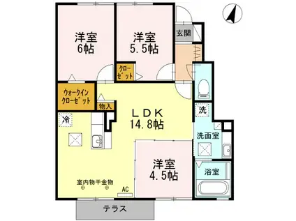 JR東海道本線 浜松駅 バス乗車時間:32分 最寄りバス停で下車 徒歩8分 2階建 築11年(3LDK/1階)の間取り写真