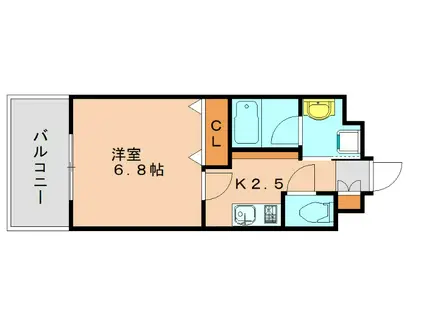 エンクレスト県庁前(1K/5階)の間取り写真