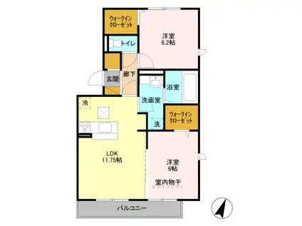 GRAND MER(2LDK/3階)の間取り写真