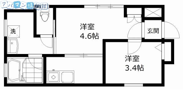 コンソラトゥール(2K/1階)の間取り写真