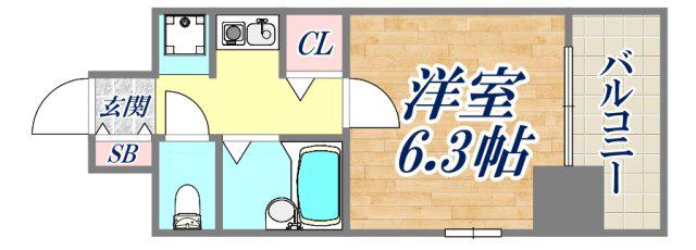 サンライズ長田(1K/7階)の間取り写真