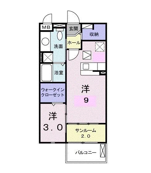 エクストラ ステージ I(1LDK/1階)の間取り写真