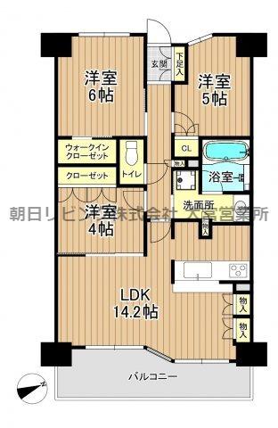 ルネサンス大宮土呂(3LDK/6階)の間取り写真