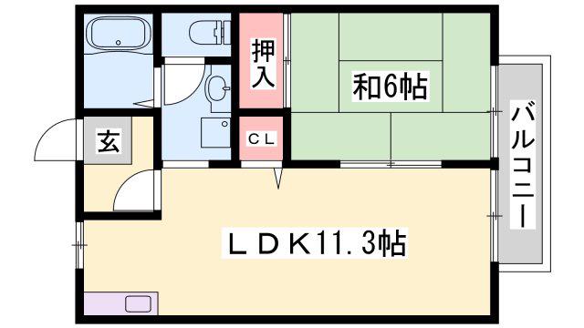 アルカンシェール(1LDK/2階)の間取り写真