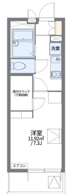 レオパレスドゥジェーム鳴尾(1K/2階)の間取り写真