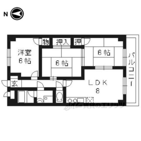 パレトール(3LDK/2階)の間取り写真