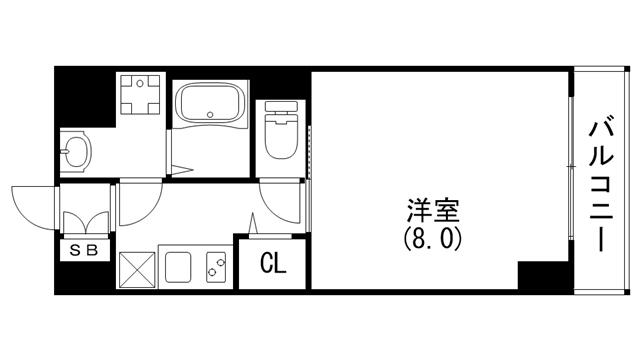 レジデンス三宮東グルーブ(1K/1階)の間取り写真