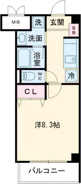 ヴェルドミール(1K/3階)の間取り写真