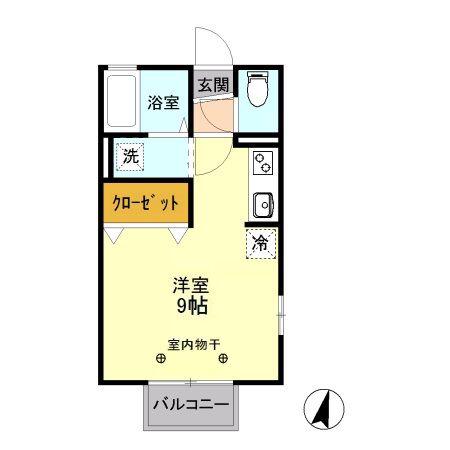 ニューコーポ II(ワンルーム/2階)の間取り写真