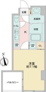 リエス鶴舞ウエスト TOWER(1K/8階)の間取り写真