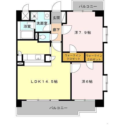 シャンクラージュ(2LDK/4階)の間取り写真
