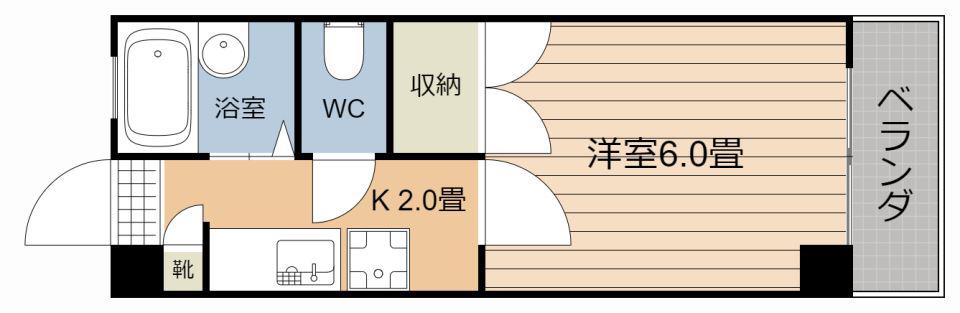 エントピア鴨池第11(1K/3階)の間取り写真