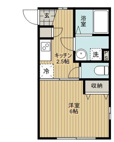 クレール青葉(1K/1階)の間取り写真