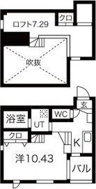 BRIQUE(1K/1階)の間取り写真