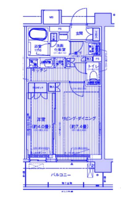 BPRレジデンス武蔵浦和(1DK/11階)の間取り写真